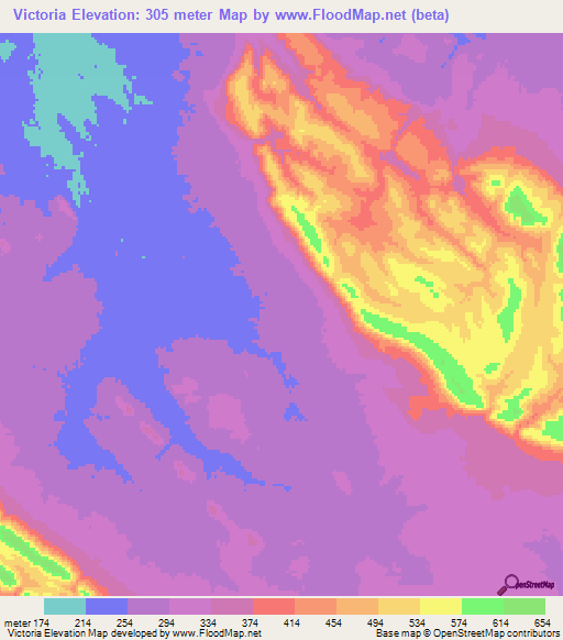 Victoria,Bolivia Elevation Map