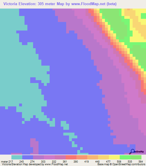Victoria,Bolivia Elevation Map