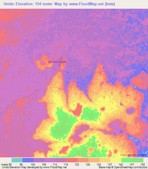Unido,Bolivia Elevation Map