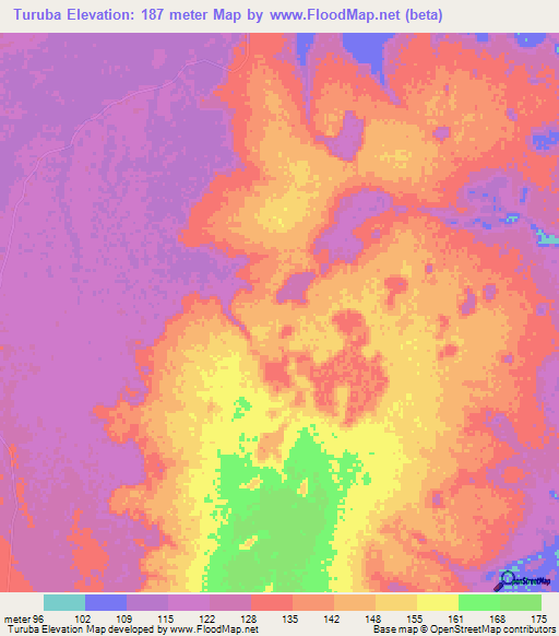 Turuba,Bolivia Elevation Map
