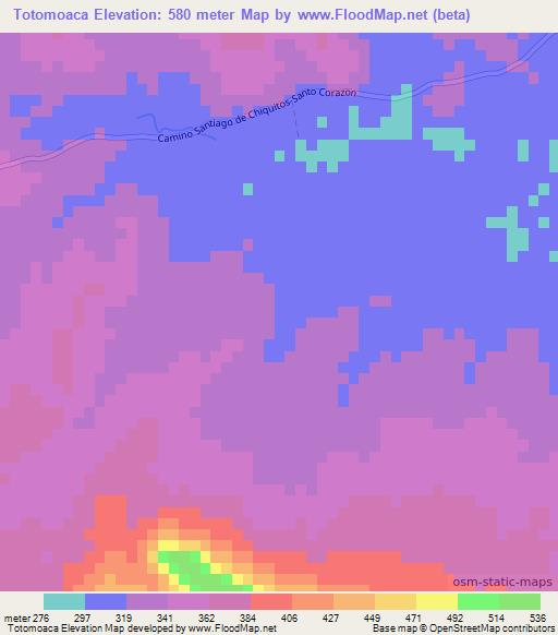 Totomoaca,Bolivia Elevation Map
