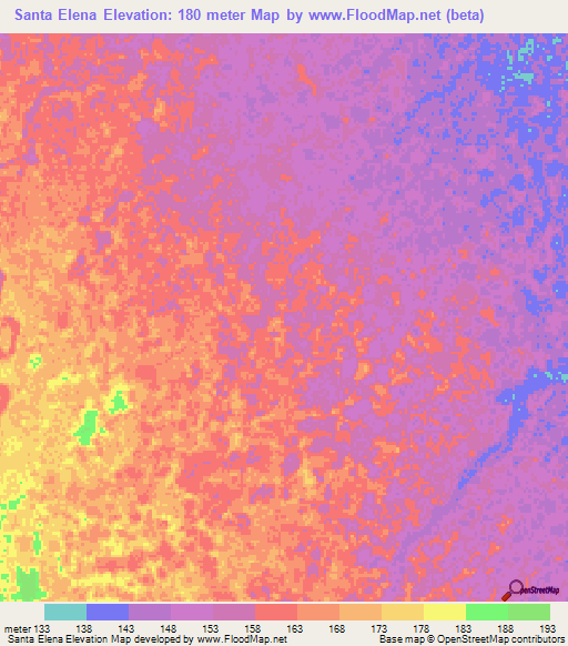 Santa Elena,Bolivia Elevation Map