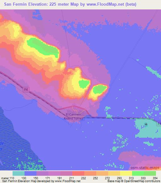 San Fermin,Bolivia Elevation Map