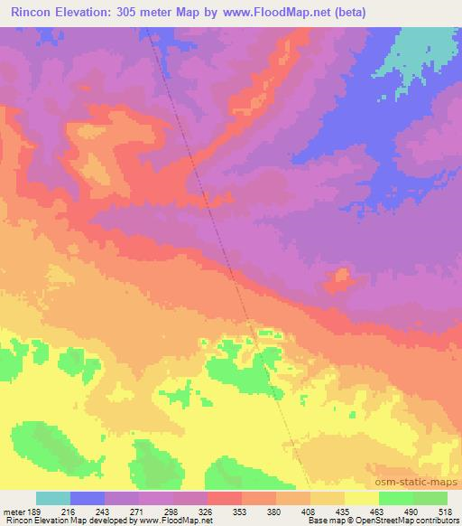 Rincon,Bolivia Elevation Map