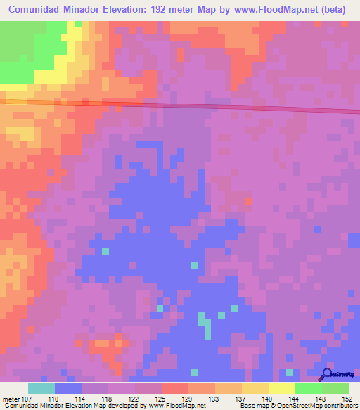 Comunidad Minador,Bolivia Elevation Map