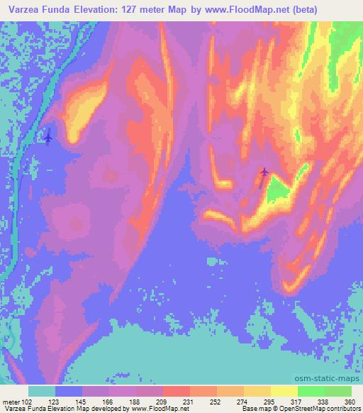 Varzea Funda,Brazil Elevation Map
