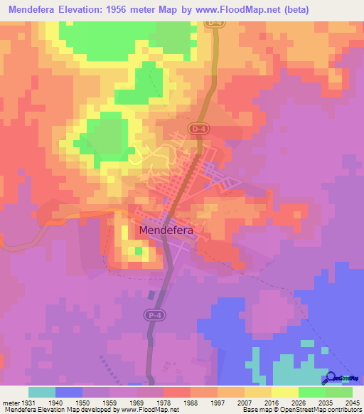 Mendefera,Eritrea Elevation Map