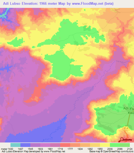 Adi Lubso,Eritrea Elevation Map