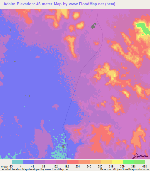 Adaito,Eritrea Elevation Map