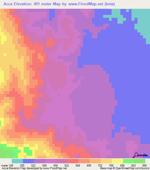 Acca,Eritrea Elevation Map