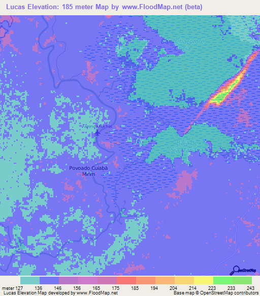 Lucas,Brazil Elevation Map