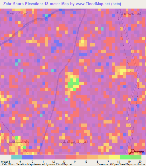 Zahr Shurb,Egypt Elevation Map