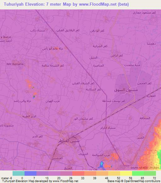 Tuhuriyah,Egypt Elevation Map