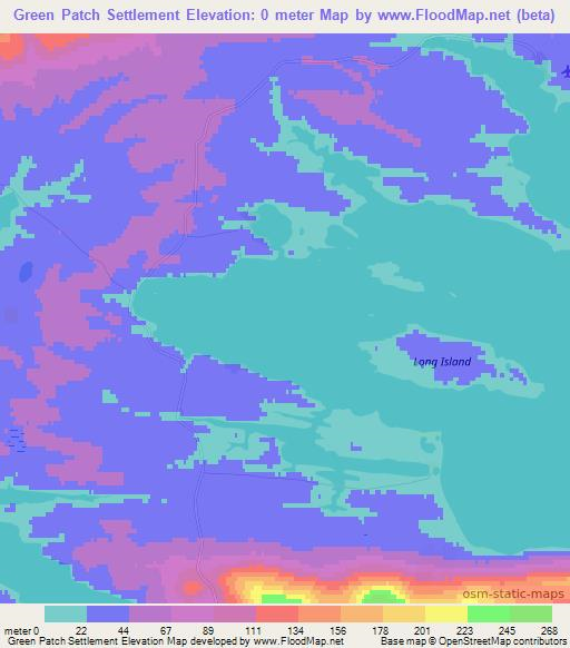 Green Patch Settlement,Falkland Islands Elevation Map