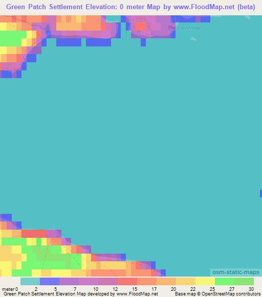 Green Patch Settlement,Falkland Islands Elevation Map