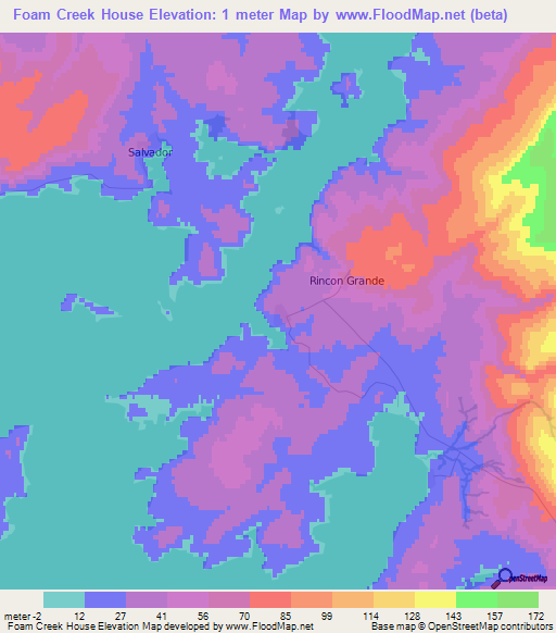 Foam Creek House,Falkland Islands Elevation Map