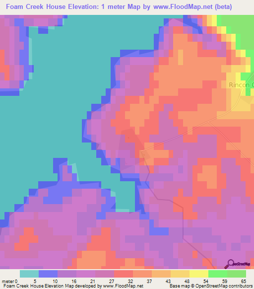 Foam Creek House,Falkland Islands Elevation Map
