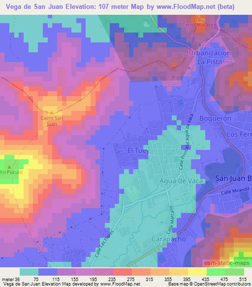 Vega de San Juan,Venezuela Elevation Map