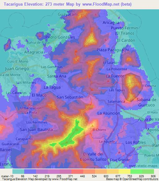 Tacarigua,Venezuela Elevation Map