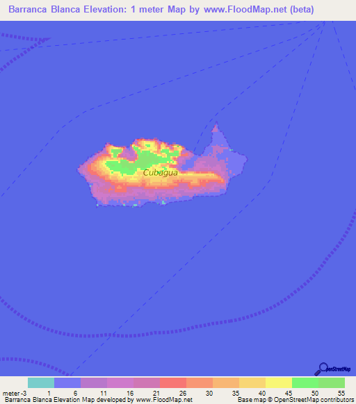 Barranca Blanca,Venezuela Elevation Map