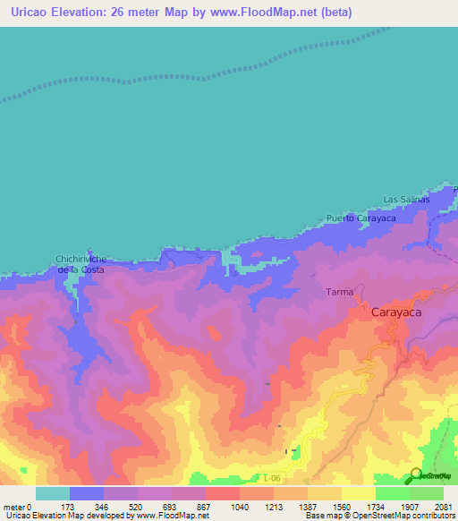 Uricao,Venezuela Elevation Map