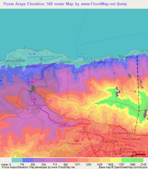 Punta Araya,Venezuela Elevation Map