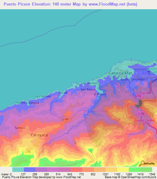 Puerto Picure,Venezuela Elevation Map