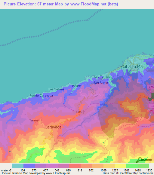 Picure,Venezuela Elevation Map