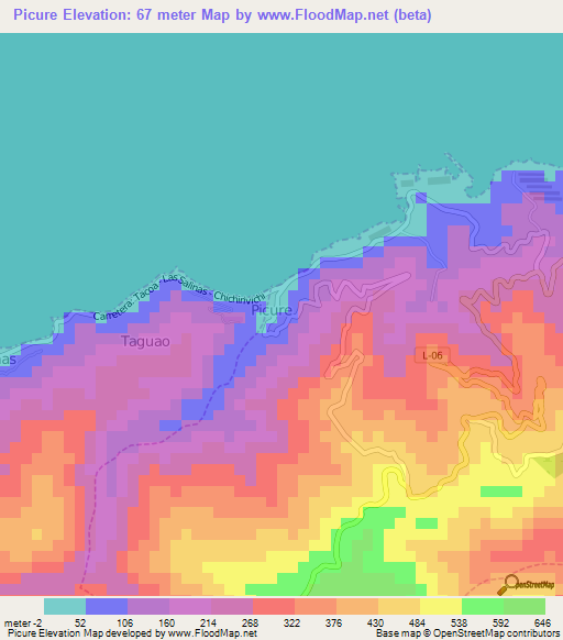 Picure,Venezuela Elevation Map