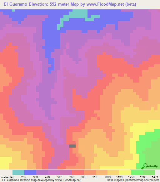 El Guaramo,Venezuela Elevation Map