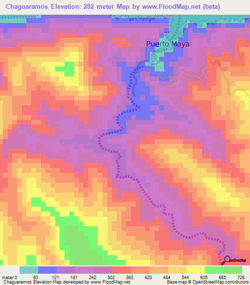 Chaguaramos,Venezuela Elevation Map