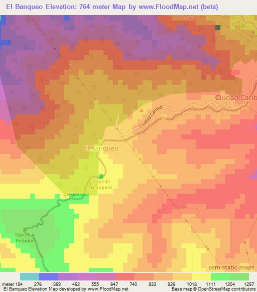 El Banqueo,Venezuela Elevation Map