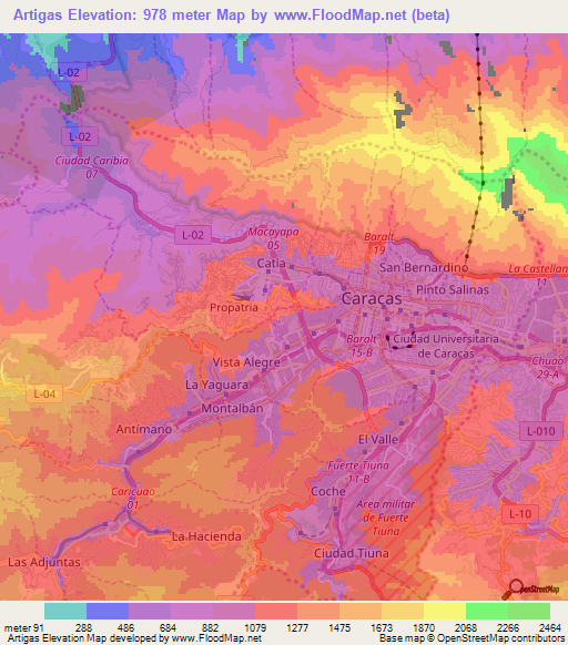 Artigas,Venezuela Elevation Map