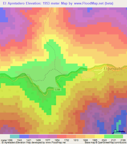El Apretadero,Venezuela Elevation Map