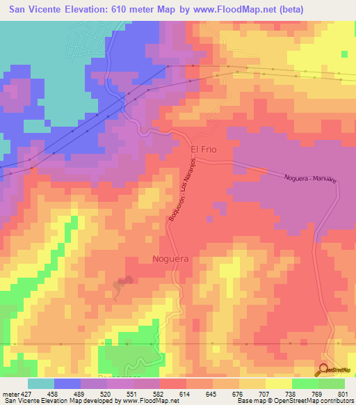 San Vicente,Venezuela Elevation Map