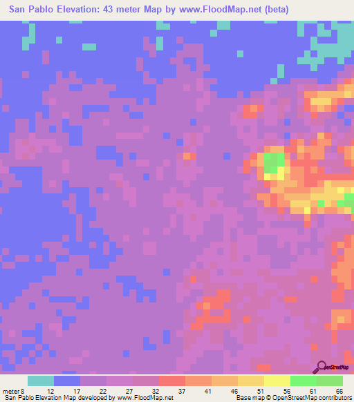 San Pablo,Venezuela Elevation Map