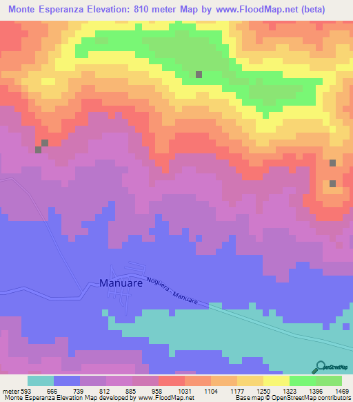 Monte Esperanza,Venezuela Elevation Map