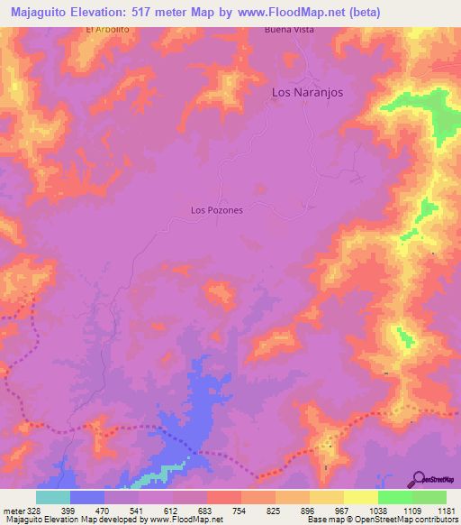 Majaguito,Venezuela Elevation Map
