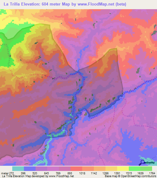 La Trilla,Venezuela Elevation Map