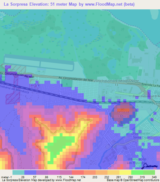 La Sorpresa,Venezuela Elevation Map
