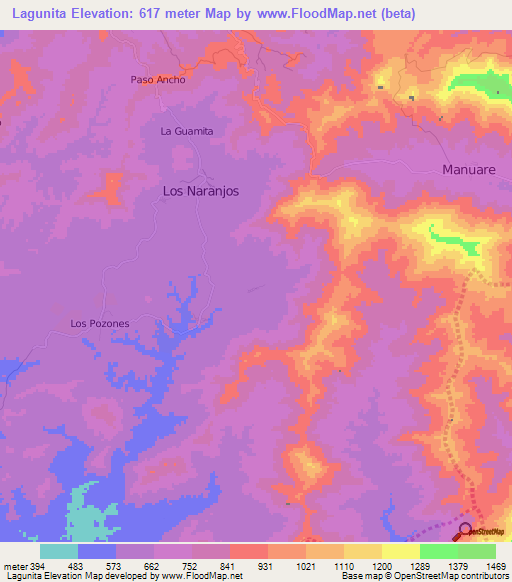 Lagunita,Venezuela Elevation Map