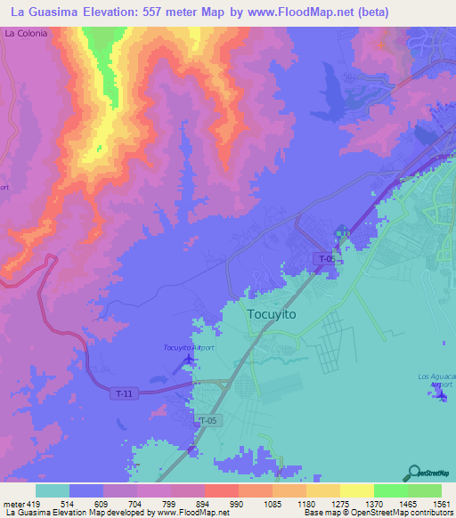 La Guasima,Venezuela Elevation Map