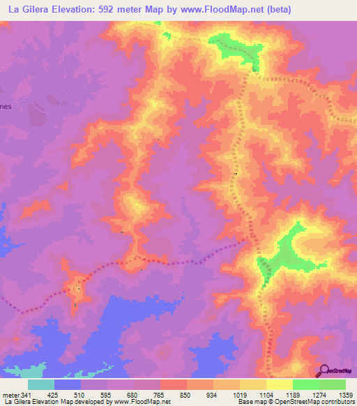 La Gilera,Venezuela Elevation Map