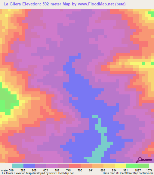 La Gilera,Venezuela Elevation Map