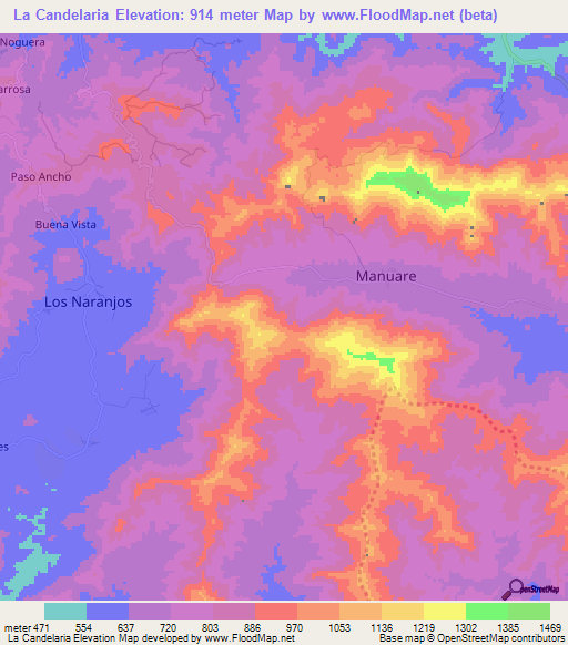 La Candelaria,Venezuela Elevation Map
