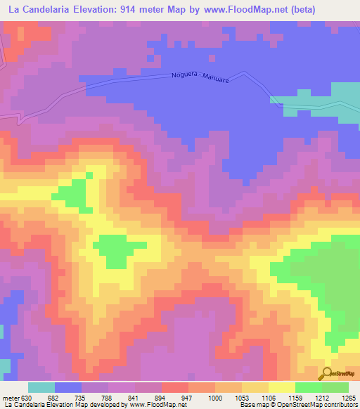 La Candelaria,Venezuela Elevation Map