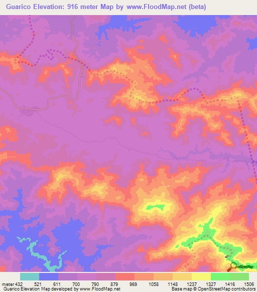 Guarico,Venezuela Elevation Map