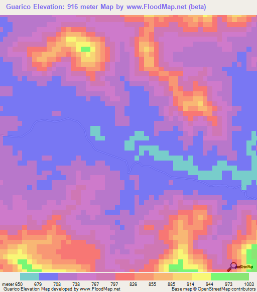 Guarico,Venezuela Elevation Map