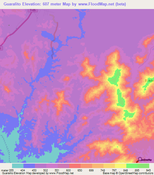 Guaralito,Venezuela Elevation Map