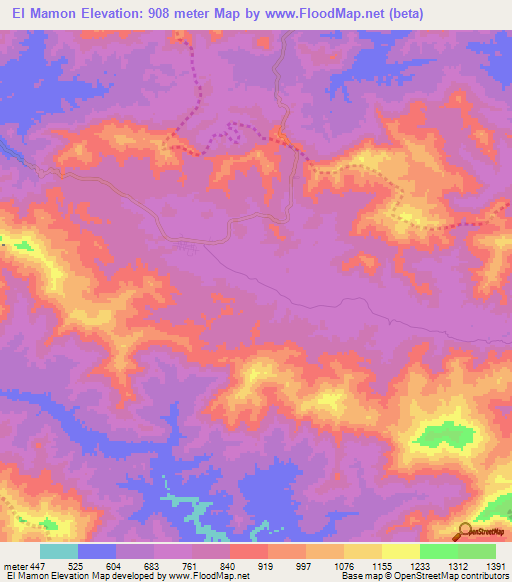 El Mamon,Venezuela Elevation Map